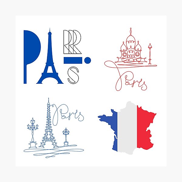 Paris Stickers Photographic Print