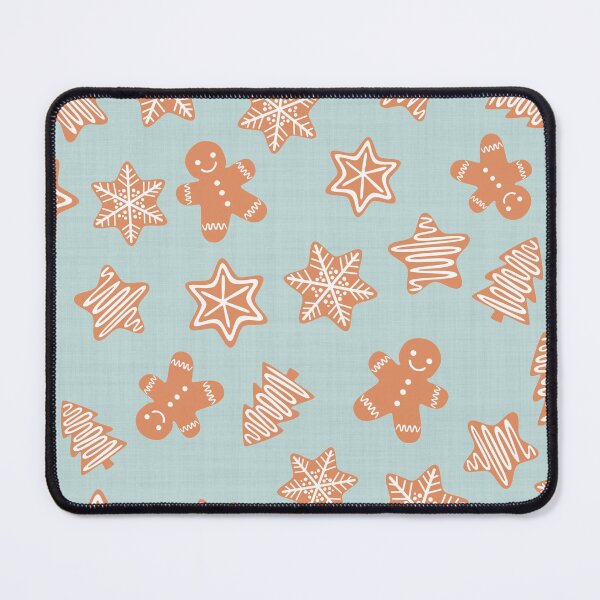 Item preview, Gingerbread Cookies Christmas Baking Light Blue Linen Effect designed and sold by cashewdays.