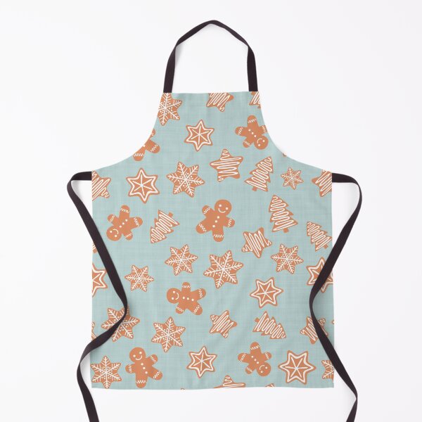 Item preview, Gingerbread Cookies Christmas Baking Light Blue Linen Effect designed and sold by cashewdays.