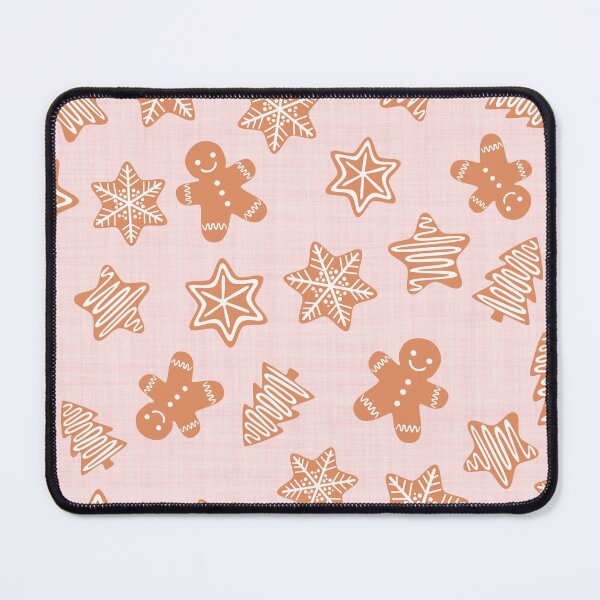 Item preview, Christmas Gingerbread Girl Cookies Light Pink Linen Effect designed and sold by cashewdays.