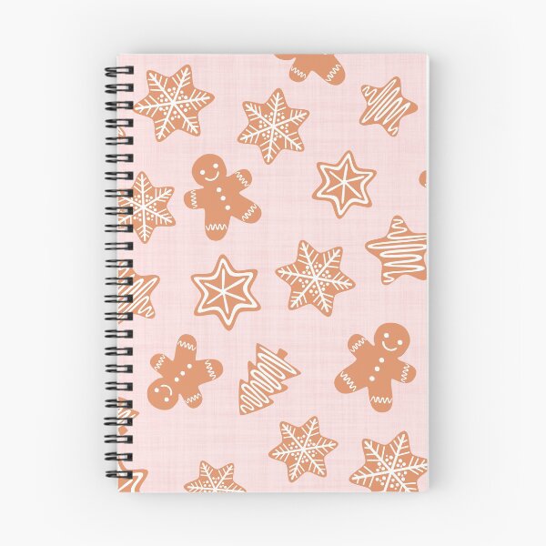 Item preview, Christmas Gingerbread Girl Cookies Light Pink Linen Effect designed and sold by cashewdays.