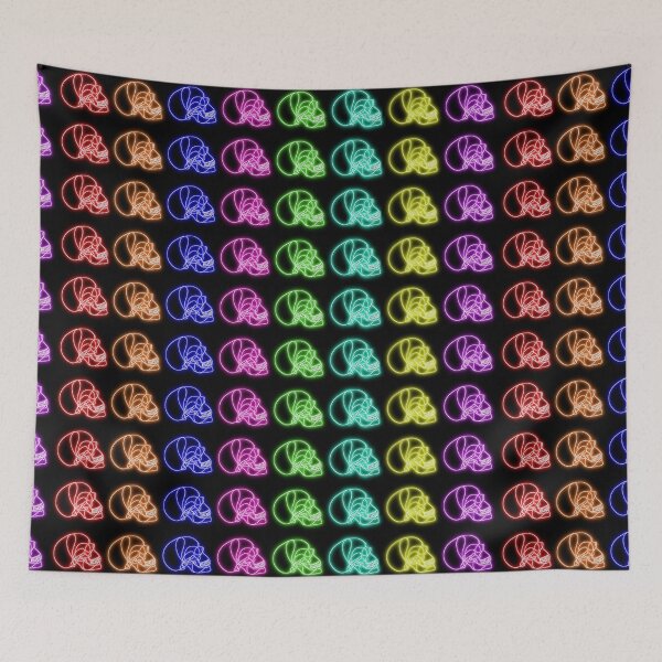 Item preview, Neon Skull Doodles designed and sold by Pear Tree Studio.