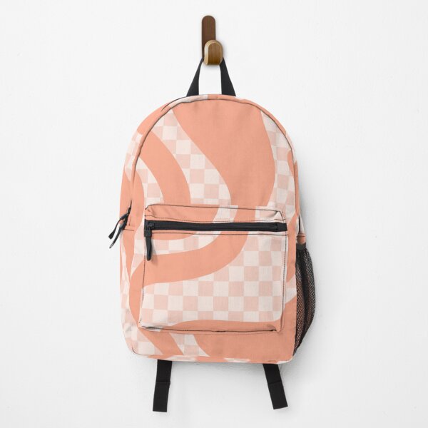 Item preview, Checked Retro Liquid Swirl Square Pattern in Blush Apricot designed and sold by kierkegaard.