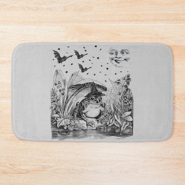 Item preview, Vintage Halloween Cottagecore Frog under Mushroom Umbrella  designed and sold by funnytshirtemp.