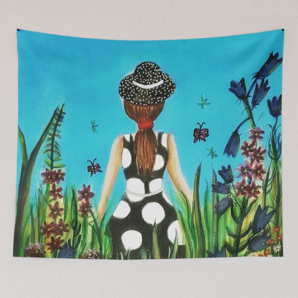 Item preview, Girl in Flower Garden designed and sold by lazyart24.