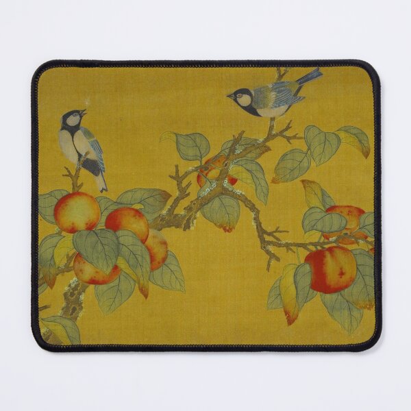 Aperçu de l'œuvre La peinture de 2 oiseaux et fruits, beaux-arts de Wu Zhang (remasterisé) - Tirages d'art créée et vendue par Digitalme Designs.