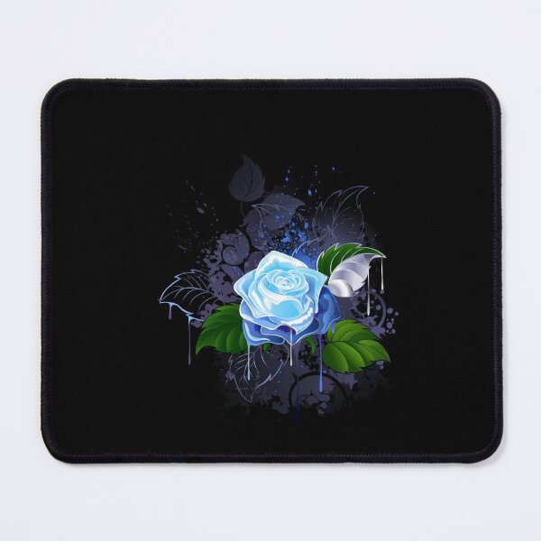 Item preview, Blue rose on black background designed and sold by Blackmoon9.