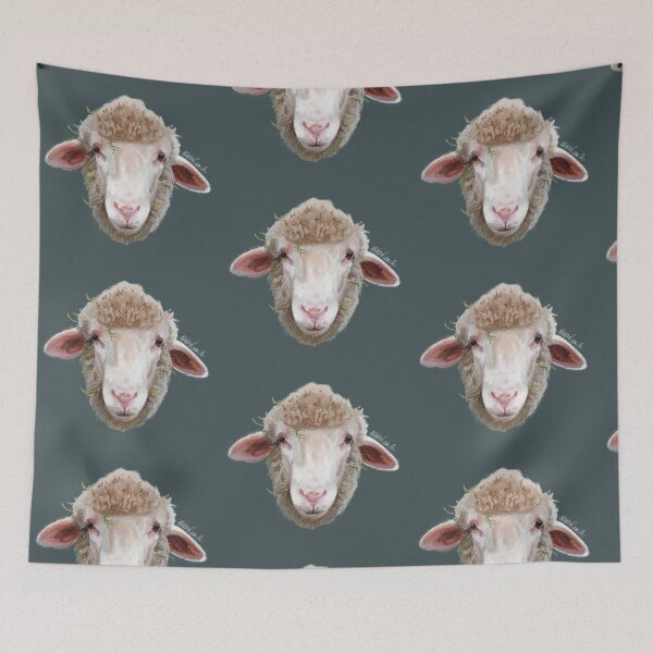 Item preview, Soft Merino Sheep Woolly Face covered in moss designed and sold by Wieskunde.