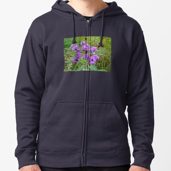New York Ironweed Wildflower - Vernonia noveboracensis Zipped Hoodie