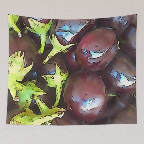 Item preview, Artistic Aubergines Black Outline Art designed and sold by taiche.