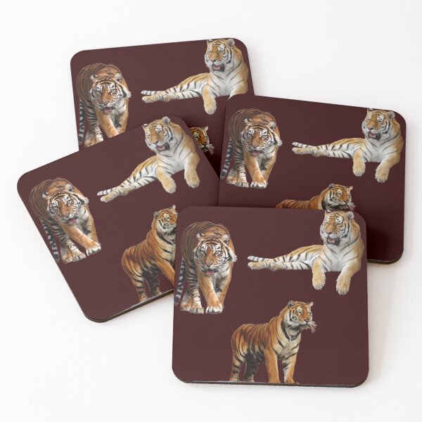 Item preview, Three tiger animal stickers . designed and sold by Moody Vibes Studio.