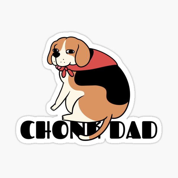Funny Beagle Chubby Dog Chonk Dad Sticker Sticker