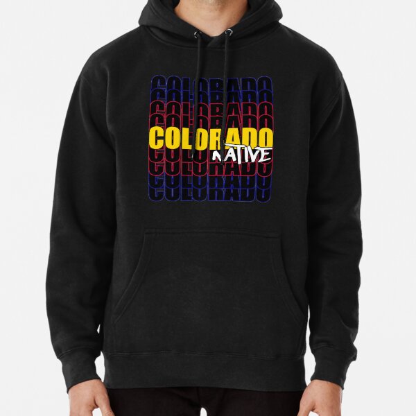 Colorado Native State Flag Typography Pullover Hoodie