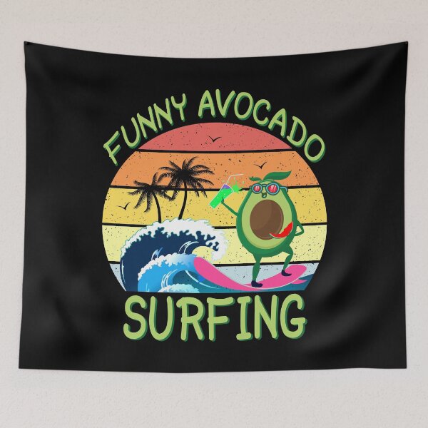 Item preview, Funny Avocado Surfing designed and sold by MoSaid.