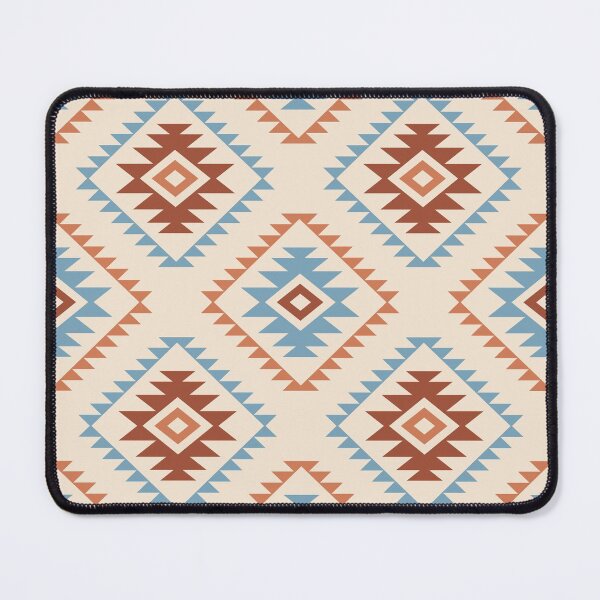 Item preview, Aztec Style Motif Pattern Blue Cream Terracottas designed and sold by NataliePaskell.
