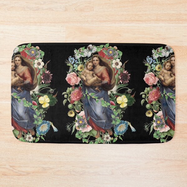 Item preview, Vintage Virgin Mary And Baby Jesus Beautiful Decorative Flower Design designed and sold by TrulyEpoque.