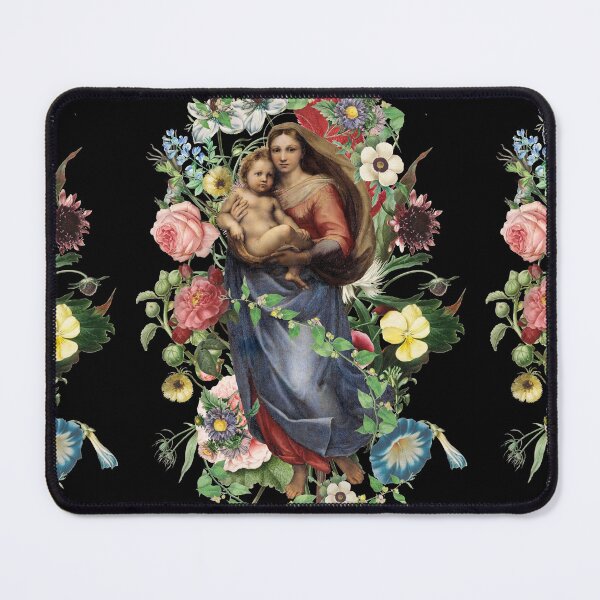 Item preview, Vintage Virgin Mary And Baby Jesus Beautiful Decorative Flower Design designed and sold by TrulyEpoque.