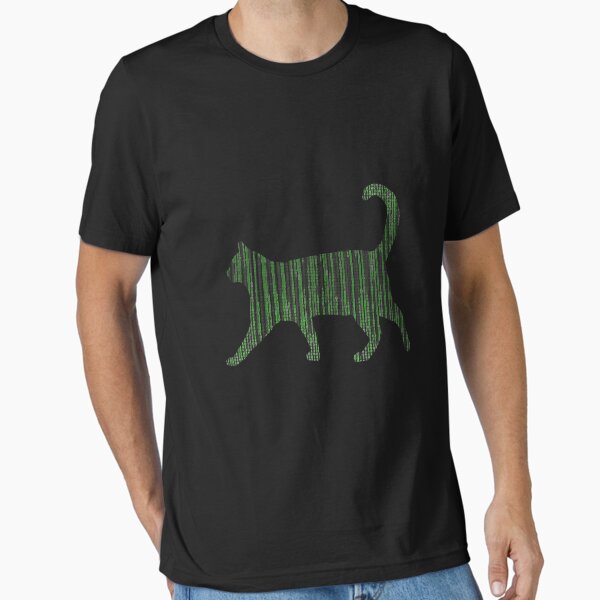 T-shirt Art Matrix Chat - Design Original Fusionnant Univers Cybernétique Et Félin | Coton Léger, Coupe Classique