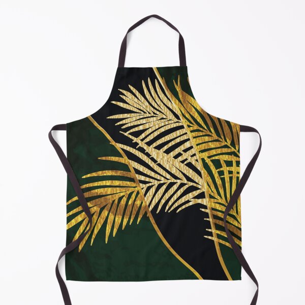 Item preview, Tropical Gold Palm Leaf On Green Abstract Background designed and sold by Harman83.