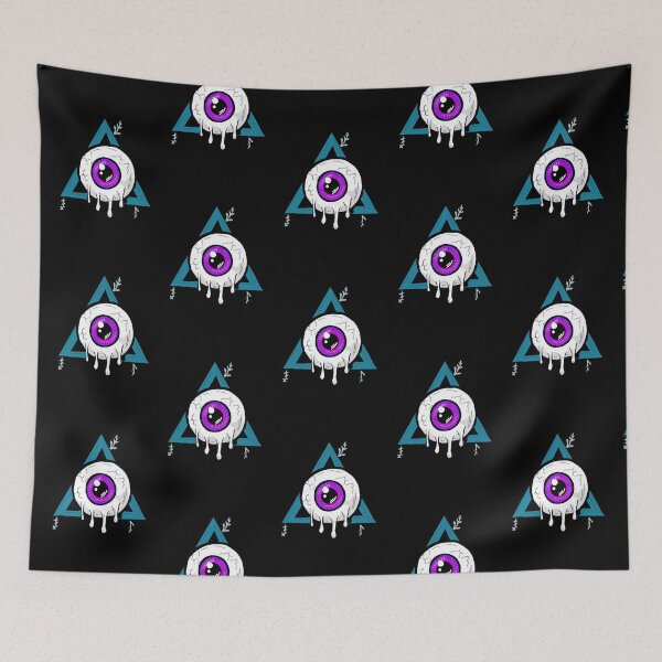 Item preview, Melting purple all seeing eye black background  designed and sold by DemonicGloom.