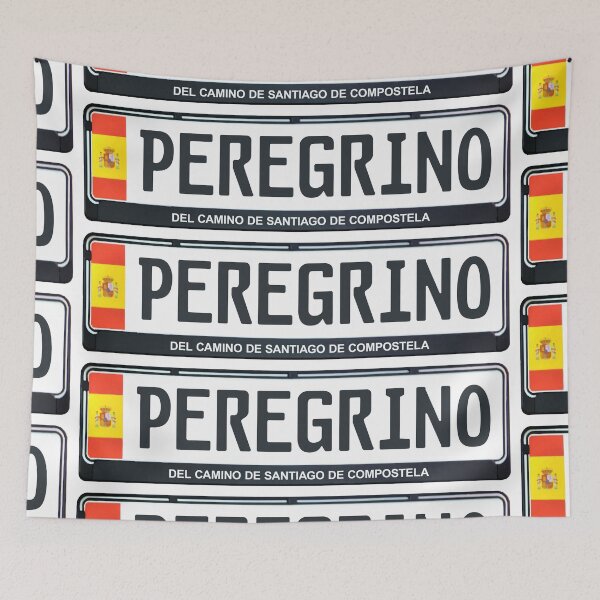 Item preview, Peregrino del Camino Car Plate designed and sold by Caminovi.