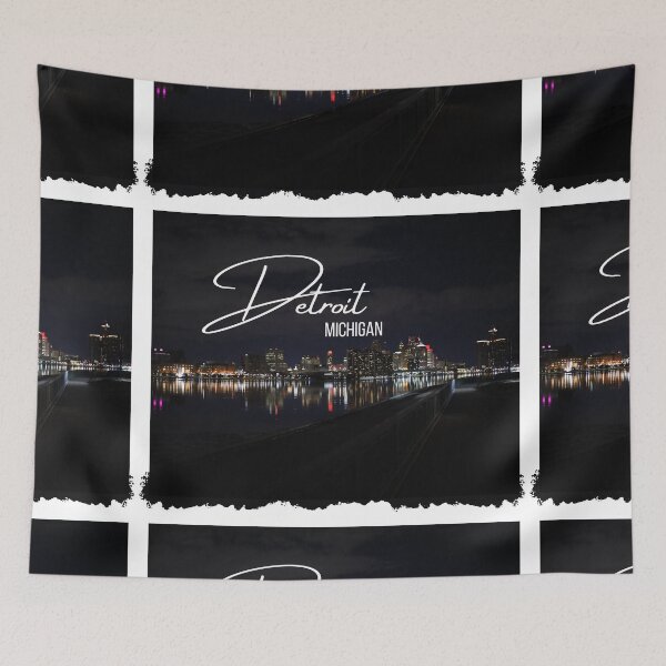 Item preview, Detroit Michigan at night designed and sold by BeatyinChaos.
