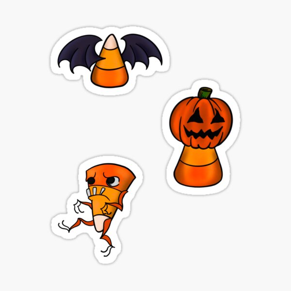 Halloween Candy Corn Pattern Sticker