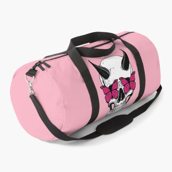 Item preview, Spookylicious Skull with Horned Demon & Pink Butterfly Eyes Halloween designed and sold by LMcDs.