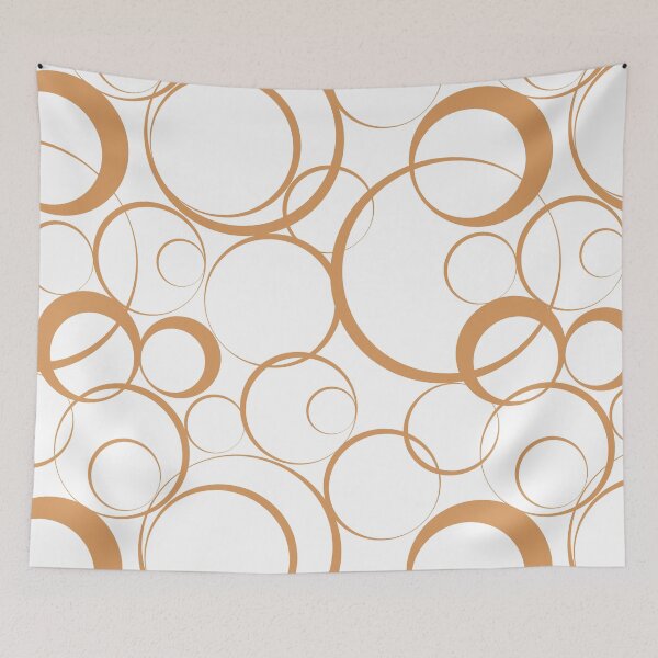 Item preview, Orange and White Funky Rings Pattern Coordinates w/ Sherwin Williams 2022 Popular Color Bakelite Gold SW 6368 - Colour Trends designed and sold by ColorOfTheYears.