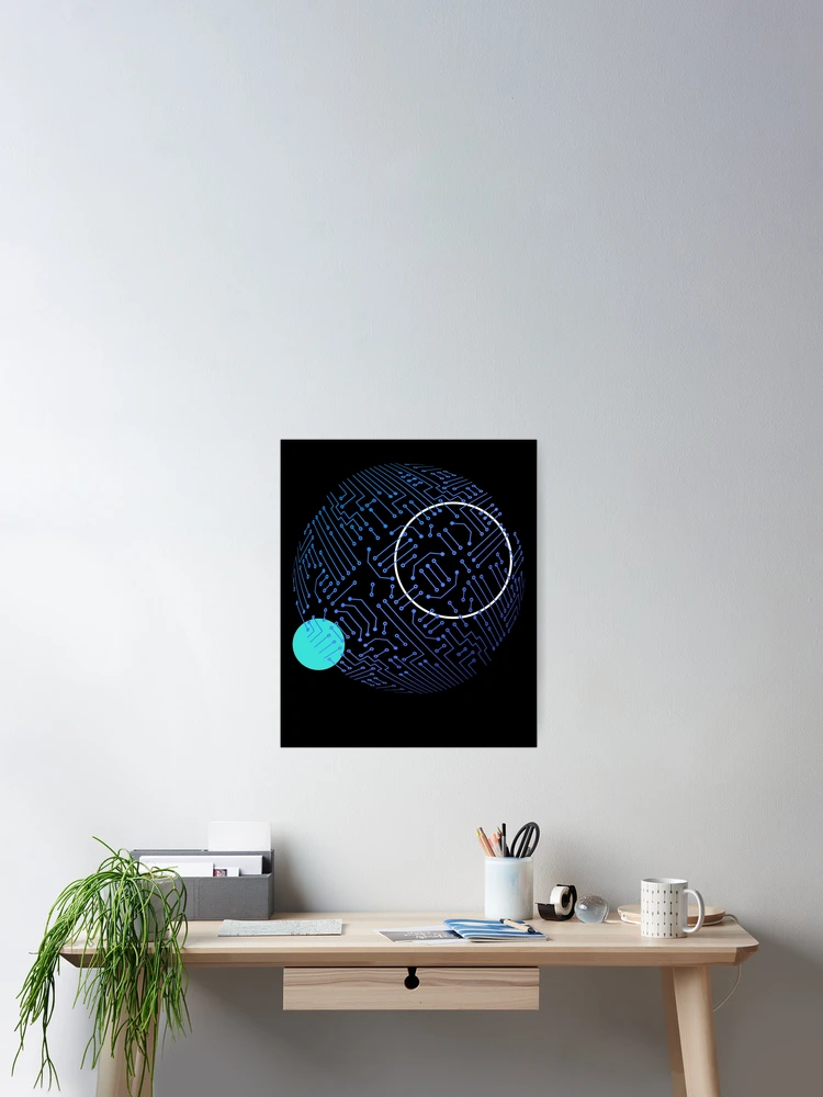 Thumbnail 2 of 3, Poster, Computer Binary Sphere Computer designed and sold by MooonTees.