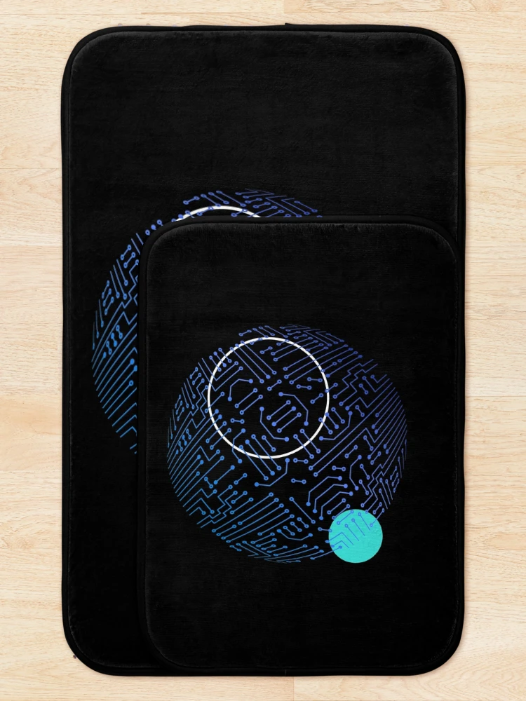 Thumbnail 5 of 6, Bath Mat, Computer Binary Sphere Computer designed and sold by MooonTees.