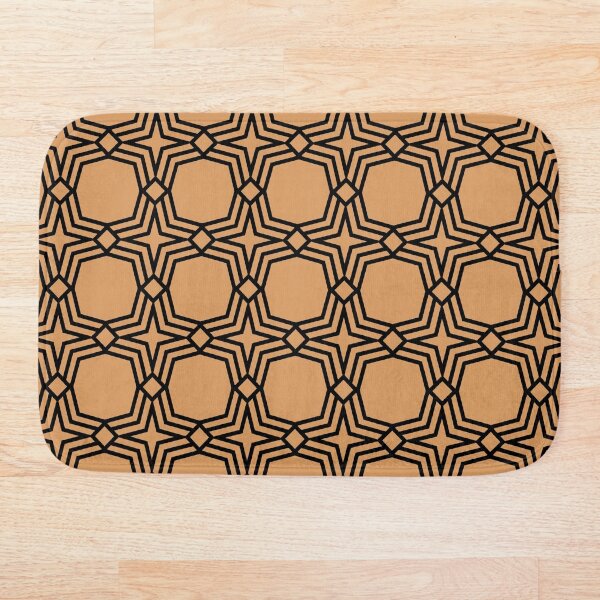 Item preview, Orange and Black Star Shape Tile Pattern Coordinates w/ Sherwin Williams 2022 Popular Color Bakelite Gold SW 6368 - Colour Trends designed and sold by ColorOfTheYears.