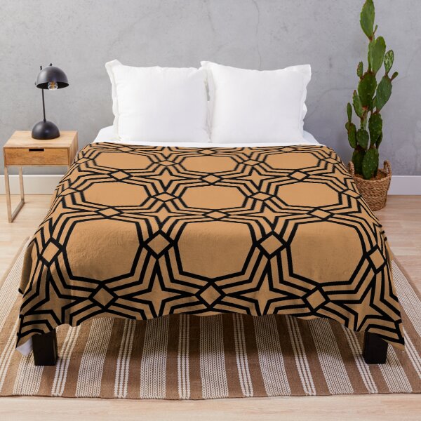 Item preview, Orange and Black Star Shape Tile Pattern Coordinates w/ Sherwin Williams 2022 Popular Color Bakelite Gold SW 6368 - Colour Trends designed and sold by ColorOfTheYears.