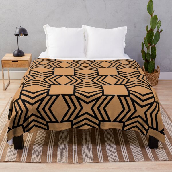 Item preview, Orange and Black Star Square Shape Tile Pattern Coordinates w/ Sherwin Williams 2022 Popular Color Bakelite Gold SW 6368 - Colour Trends designed and sold by ColorOfTheYears.