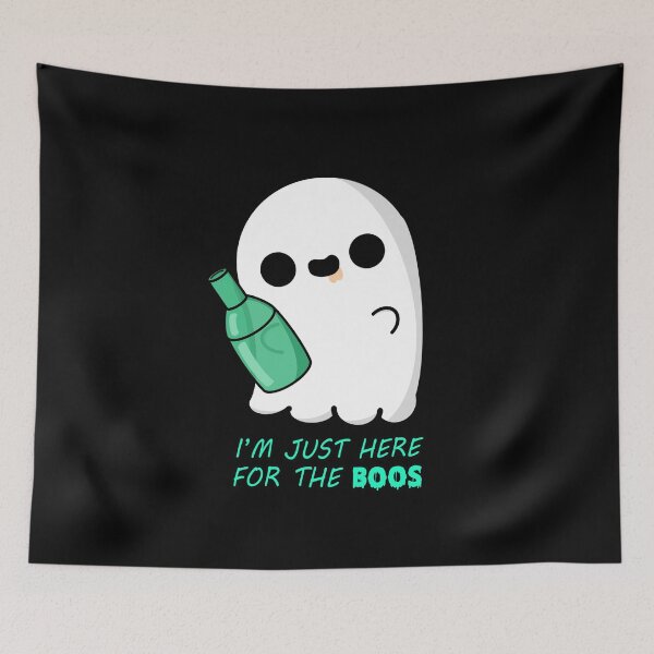 Item preview, Cute Cartoon Ghost|| I'm Just Here for the Boos || Kawaii Halloween designed and sold by cookingwithten.
