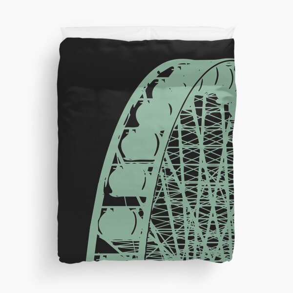 Ferris Wheel Amusement Park - Line Art Duvet Cover