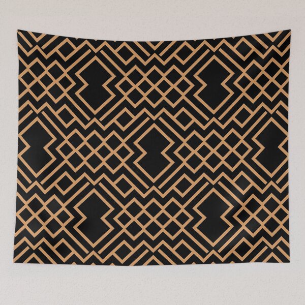 Item preview, Orange and Black Abstract Geometric Shape Pattern Coordinates w/ Sherwin Williams 2022 Popular Color Bakelite Gold SW 6368 - Colour Trends designed and sold by ColorOfTheYears.