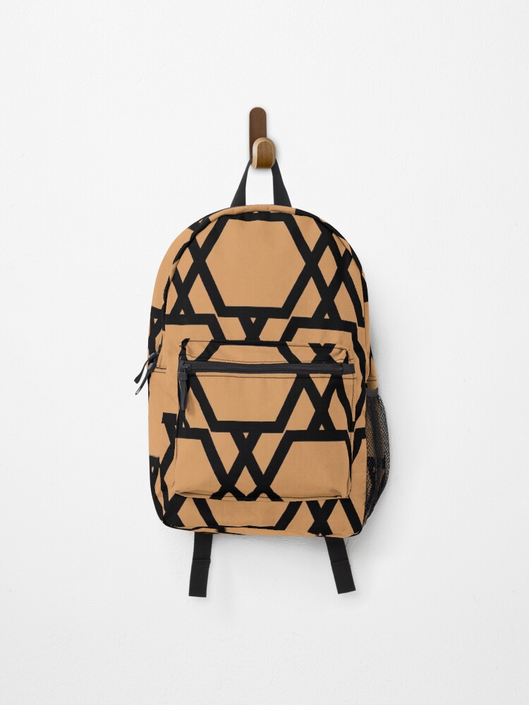 Thumbnail 1 von 3, Rucksack, Orange and Black Tessellation Line Pattern 20 Coordinates w/ Sherwin Williams 2022 Popular Color Bakelite Gold SW 6368 - Colour Trends designt und verkauft von ColorOfTheYears.