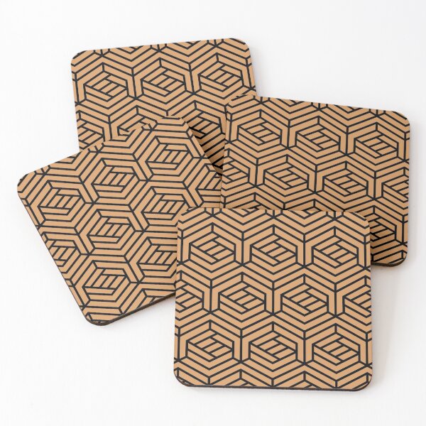 Item preview, Orange and Black Cube Geometric Shape Pattern Coordinates w/ Sherwin Williams 2022 Popular Color Bakelite Gold SW 6368 - Colour Trends designed and sold by ColorOfTheYears.