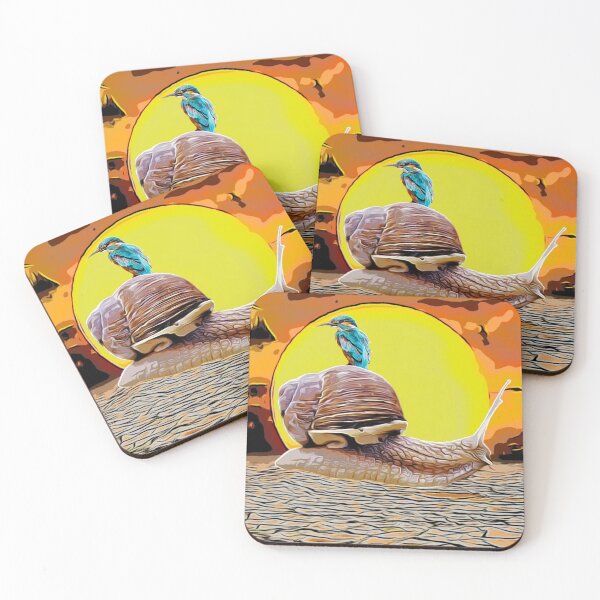 Item preview, Kingfisher riding on sail desert sunset designed and sold by TrippyEarth.