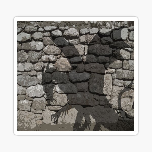 Dragon Shadow on a Castle Wall Sticker
