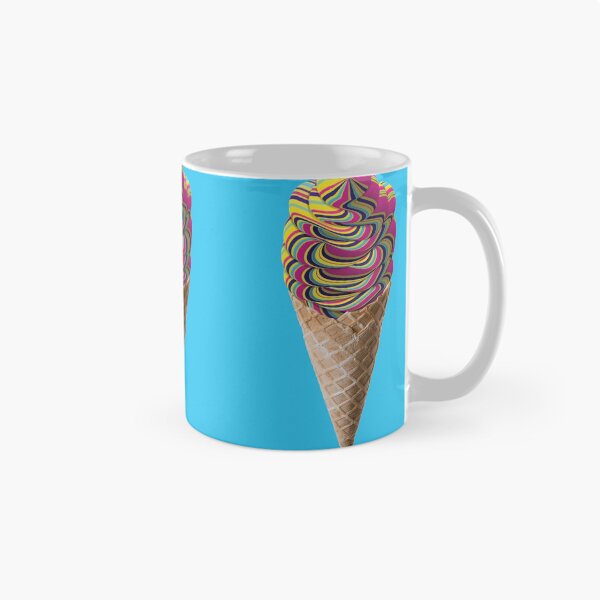 Item preview, Trippy Whipped Icecream Cone Digital Illustration (Blue Background) designed and sold by Ciara Shortall.