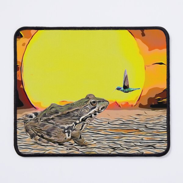 Item preview, Gental frog and humming bird sun set design designed and sold by TrippyEarth.