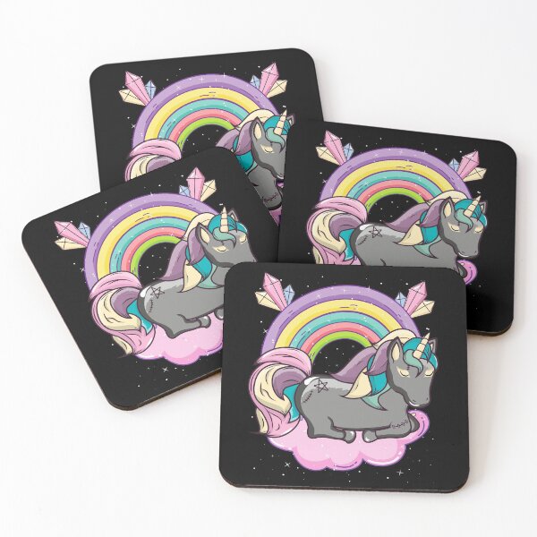 Item preview, Unicornio arcoíris gótico pastel kawaii designed and sold by ZavageDesigns.
