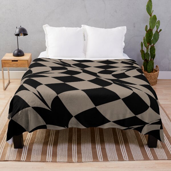 Aperçu de l'œuvre Taupe and Black Abstract Checkerboard Pattern Coordinates w/ Sherwin Williams 2022 Popular Color Cocoa Whip SW 9084 créée et vendue par ColorOfTheYears.
