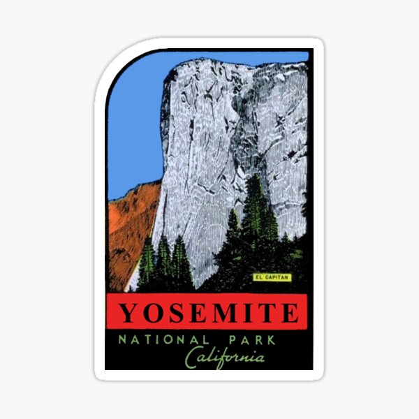 Item preview, El Capitan Yosemite National Park California Vintage Travel Decal designed and sold by hilda74.