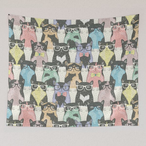 Item preview, Nerdy Cats in Bowties and Glasses designed and sold by RuthFurtado.