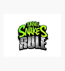 "Tunnel Snakes Rule" Cool Typography Videogame T-Shirt Design Photographic Print