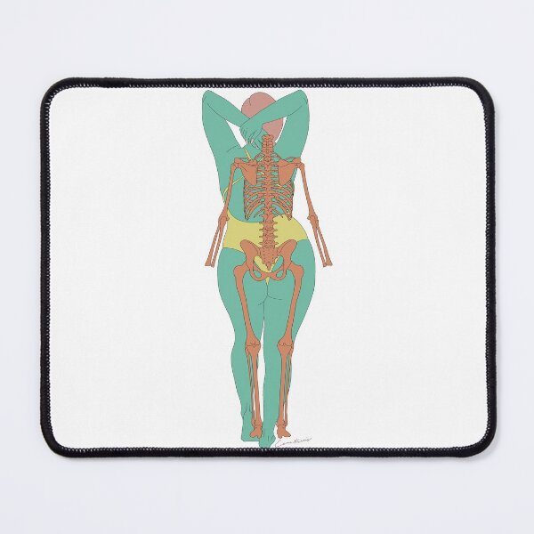 Item preview, Female swimsuit skeleton design back view, green body, no background by Gorilla Bark designed and sold by GorillaBark.