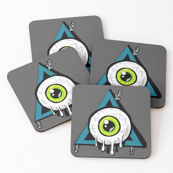Item preview, Melting Green yellow all seeing eye Grey background  designed and sold by DemonicGloom.